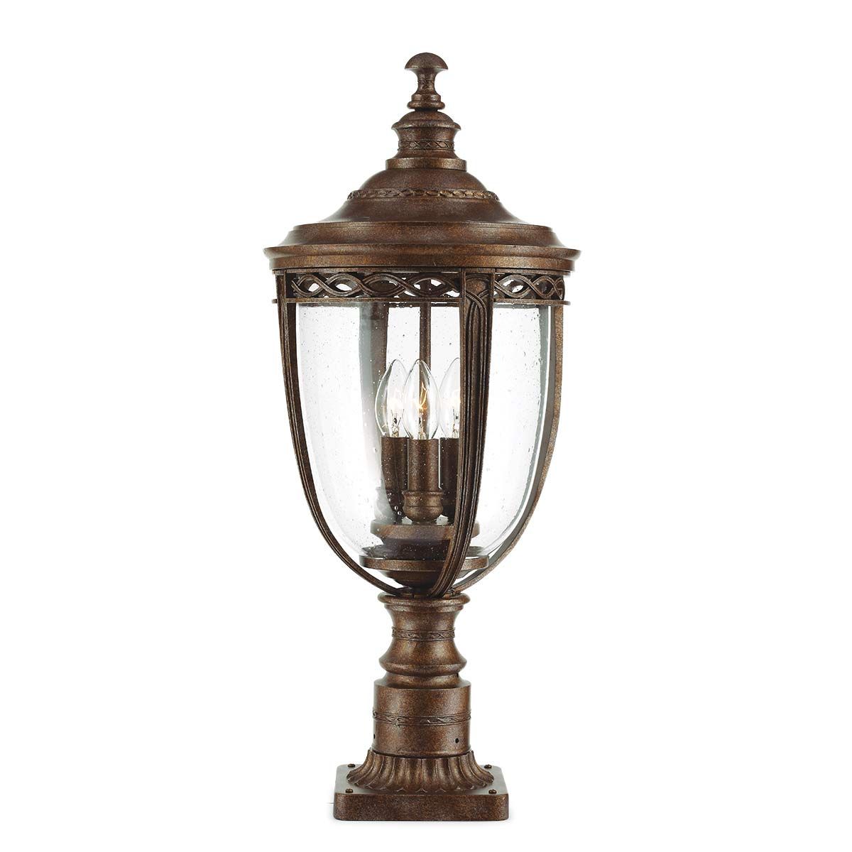 English Bridle 3 - flammiger großer Sockel - Britische Bronze - Elsteadlighting - FE - EB3 - L - BRB