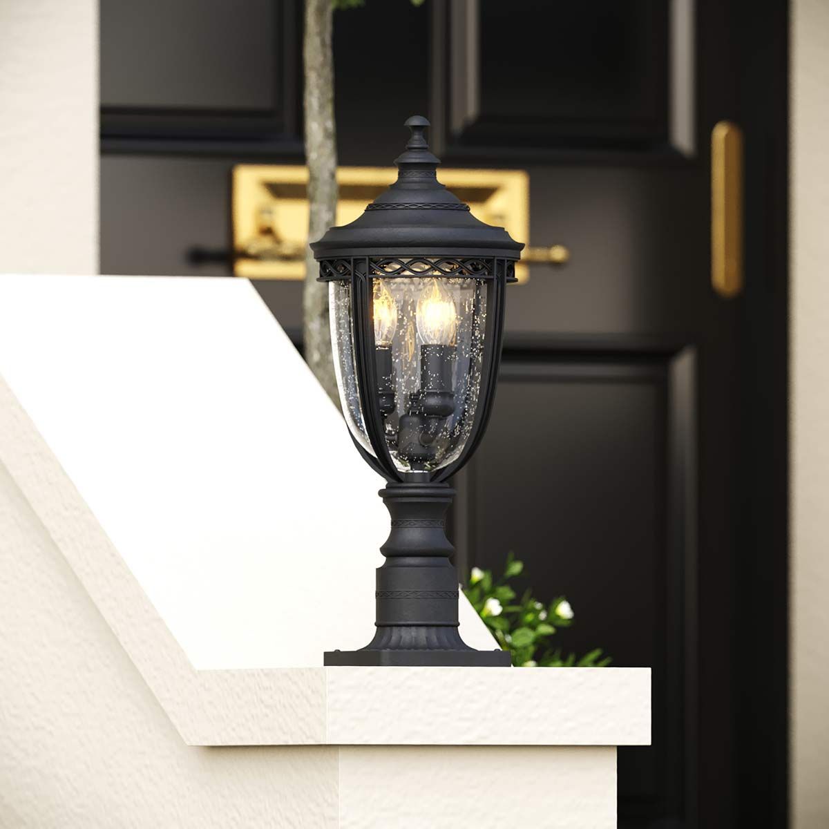English Bridle 3 Light Medium Pedestal - Schwarz - Elsteadlighting - FE - EB3 - M - BLK