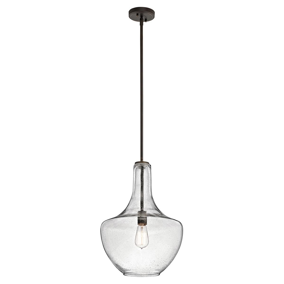 Everly 1-flammige Pendelleuchte, mittelgroß, alte Bronze - Elsteadlighting - leuchtengrosshandel24