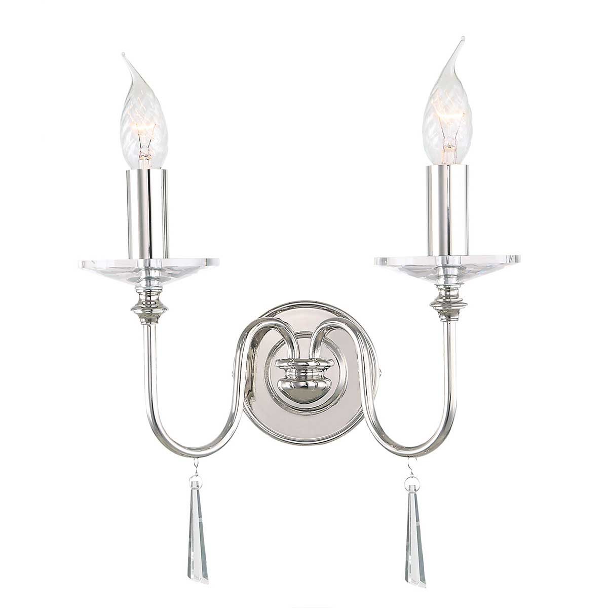 Finsbury Park 2-flammige Wandleuchte, poliertes Nickel - Elsteadlighting - leuchtengrosshandel24