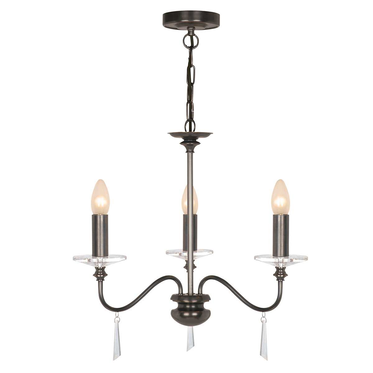 Finsbury Park Kronleuchter mit 3 Lichtern, alte Bronze - Elsteadlighting - leuchtengrosshandel24