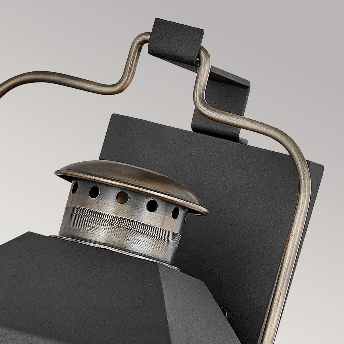 Fitzgerald 2 - flammige mittelgroße Wandlaterne - Strukturiertes Schwarz mit brünierter Bronze - Elsteadlighting - HK - FITZGERALD2 - M