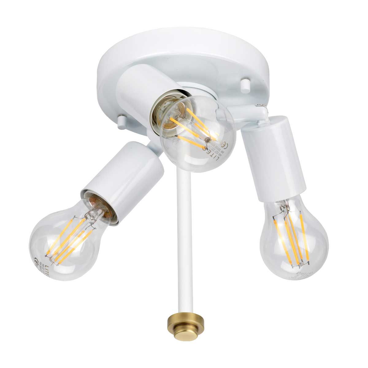 Fletcher 14" Flush - gealtertes Messing mit Elfenbeinschirm - Elsteadlighting - leuchtengrosshandel24