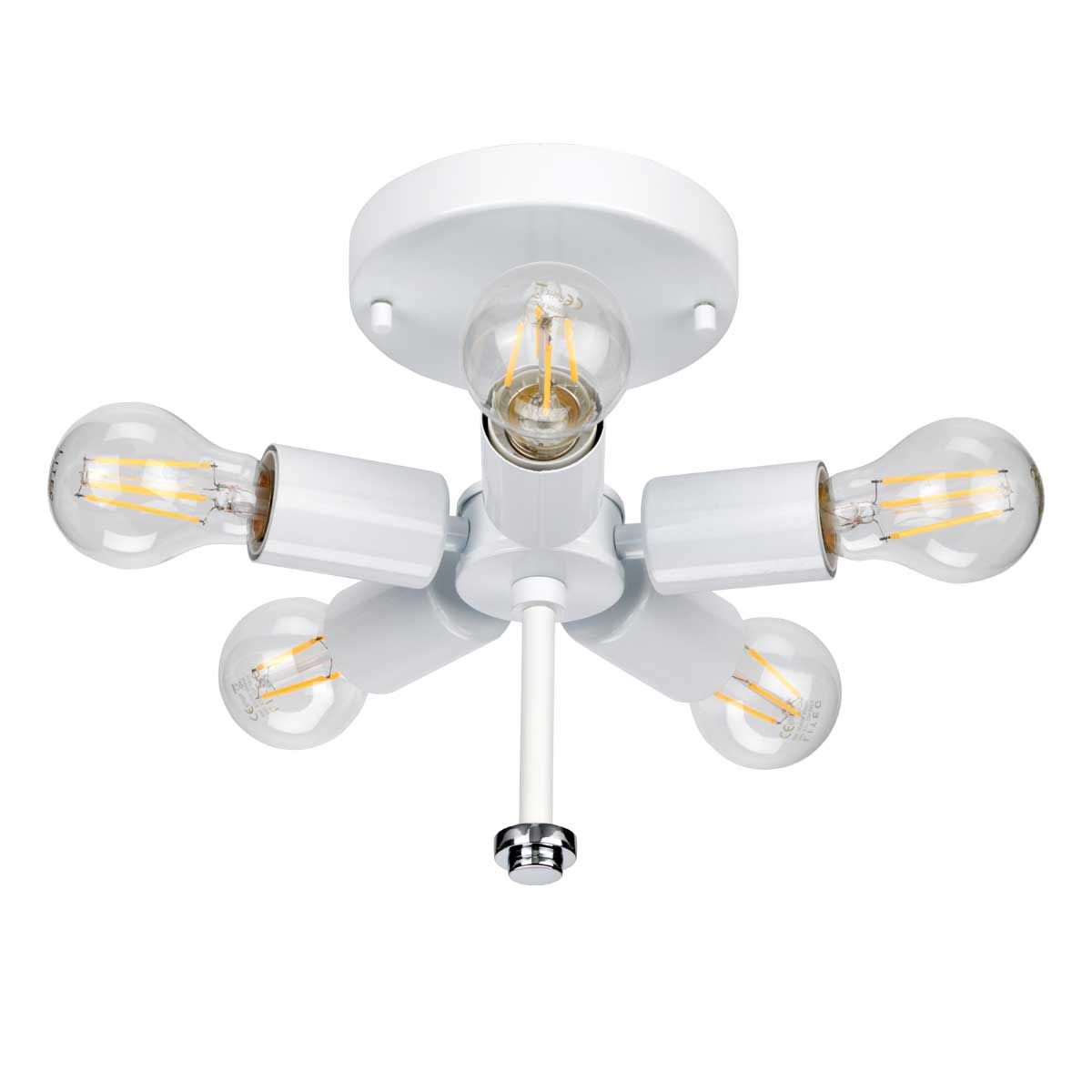 Fletcher 22" Flush - Poliertes Chrom mit Elfenbeinschirm - Elsteadlighting - leuchtengrosshandel24