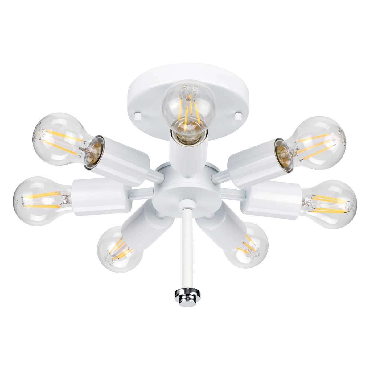 Fletcher 34" Flush - Poliertes Chrom mit Elfenbeinschirm - Elsteadlighting - leuchtengrosshandel24