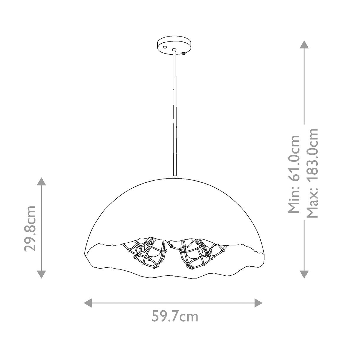 Fracture 5-flammige Pendelleuchte - Verwittertes Zink - Elsteadlighting - leuchtengrosshandel24
