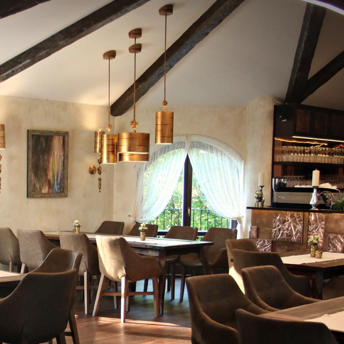 Fragment 1-flammige kleine Pendelleuchte - Gealtertes Gold - Elsteadlighting - leuchtengrosshandel24