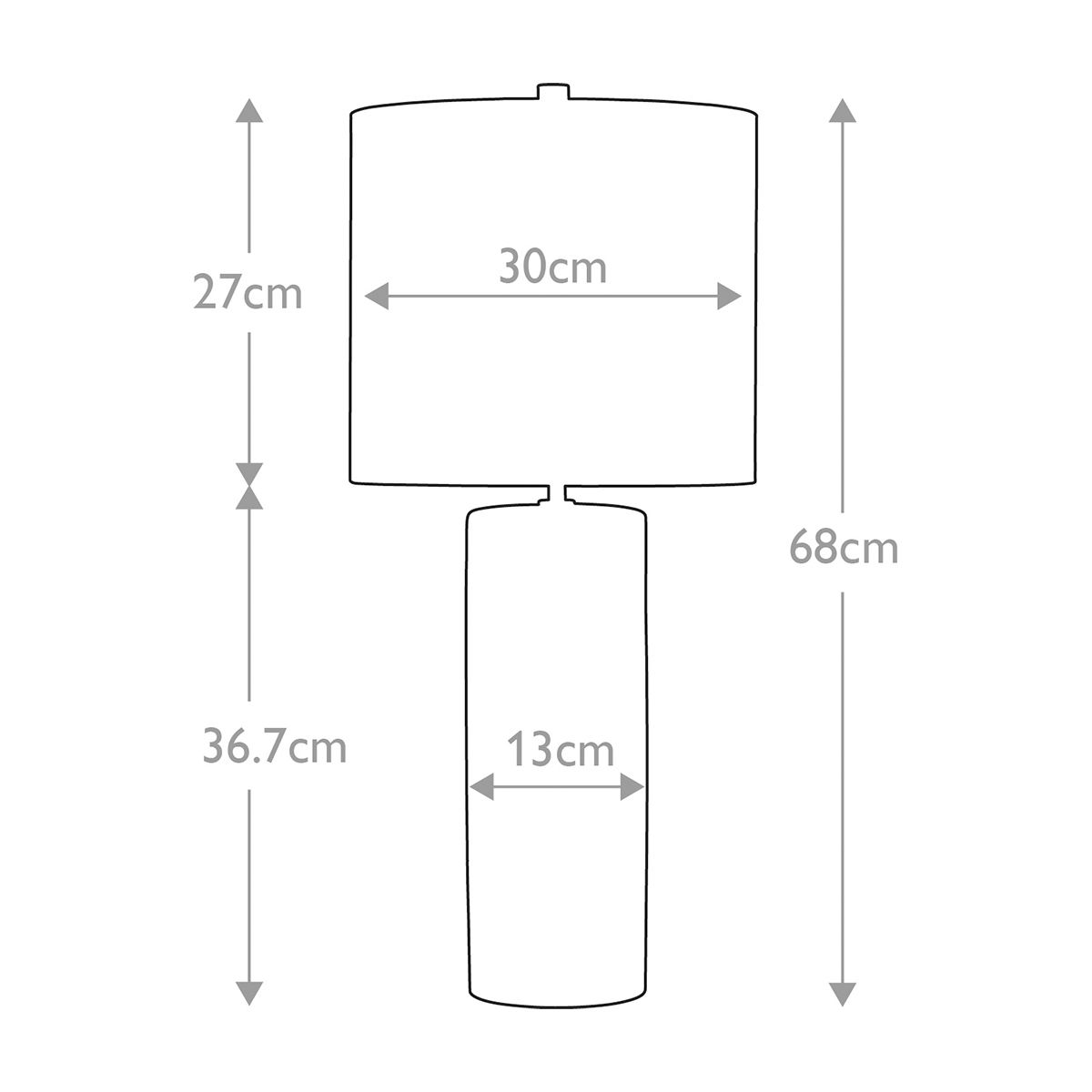Fulwell 1-flammige Tischlampe - Weiß glänzend und Mattgrau mit dunkelgrauem Schirm - Elsteadlighting - leuchtengrosshandel24