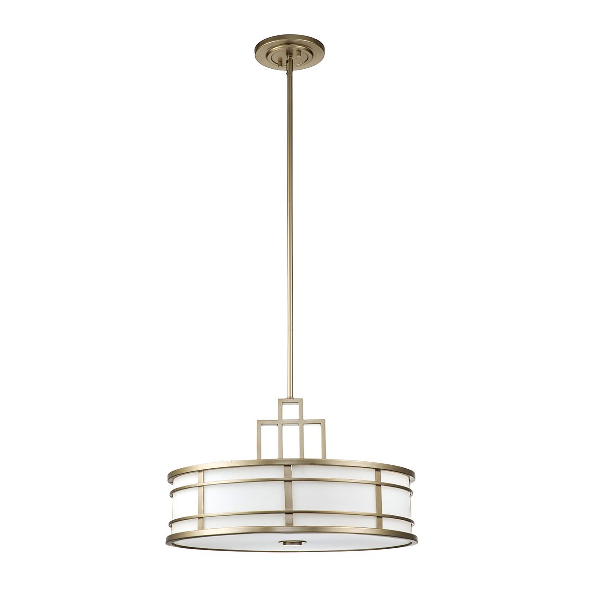 Fusion Pendelleuchte, 3-flammig, groß, Messing natur lackiert - Elsteadlighting - leuchtengrosshandel24
