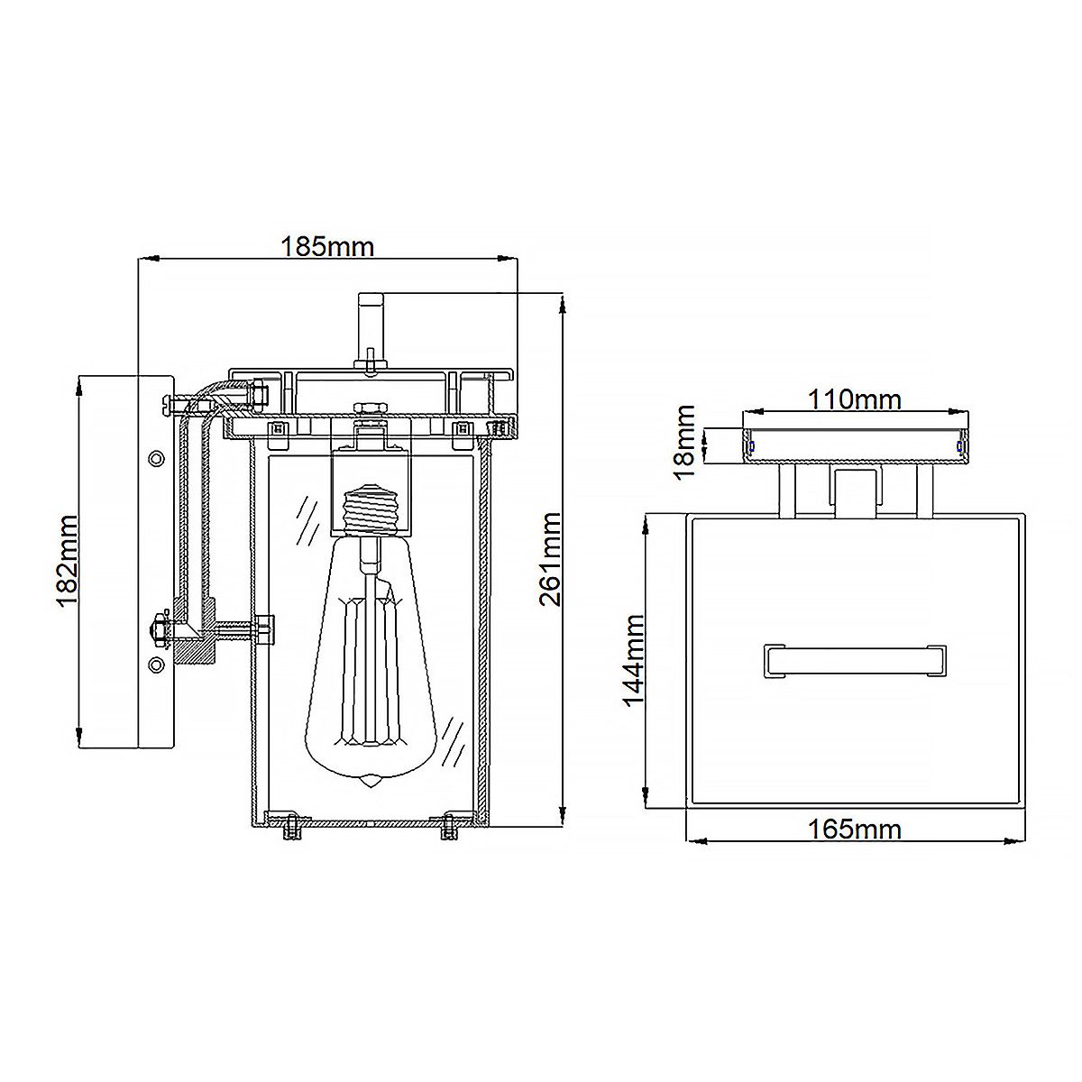 Glenview Kleine Wandlaterne mit 1 Licht, Antikbronze - Elsteadlighting - FE - GLENVIEW - S