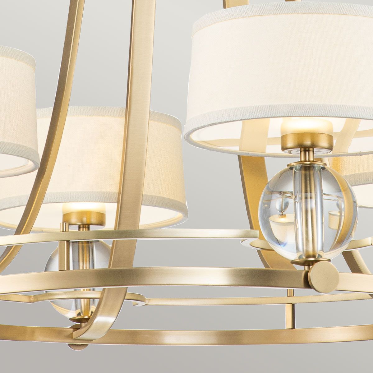 Gotham Kronleuchter mit 4 Lichtern, gebürstetes Messing - Elsteadlighting - leuchtengrosshandel24