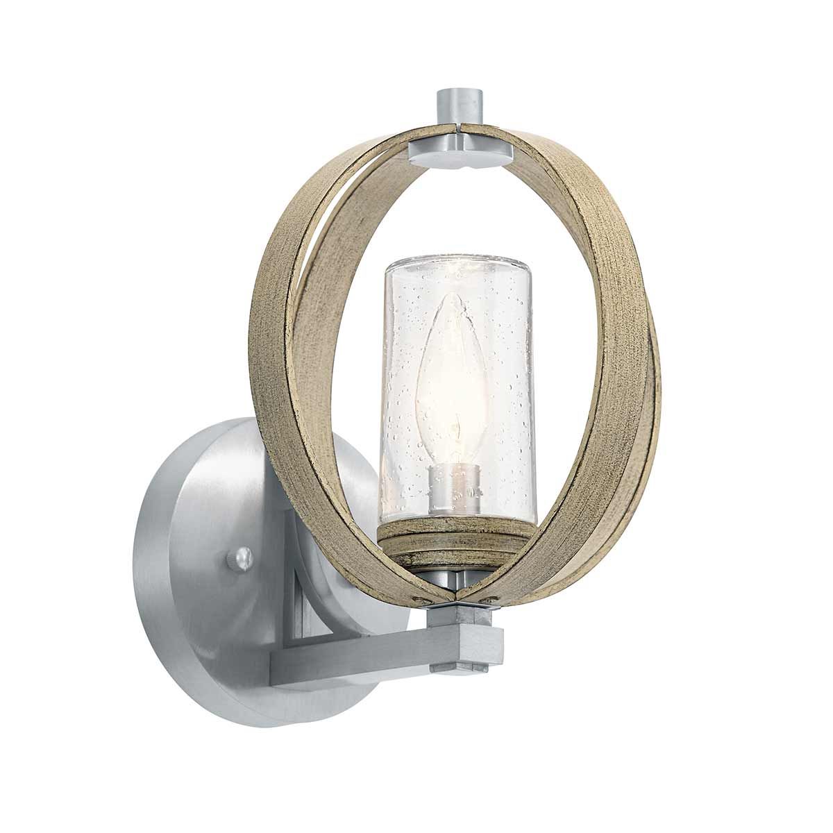 Grand Bank 1-flammige Wandleuchte für den Außenbereich – Antikgrau im Used-Look und gebürstetes Aluminium - Elsteadlighting - leuchtengrosshandel24