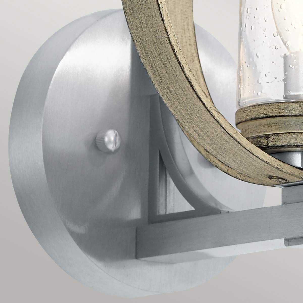Grand Bank 1-flammige Wandleuchte für den Außenbereich – Antikgrau im Used-Look und gebürstetes Aluminium - Elsteadlighting - leuchtengrosshandel24
