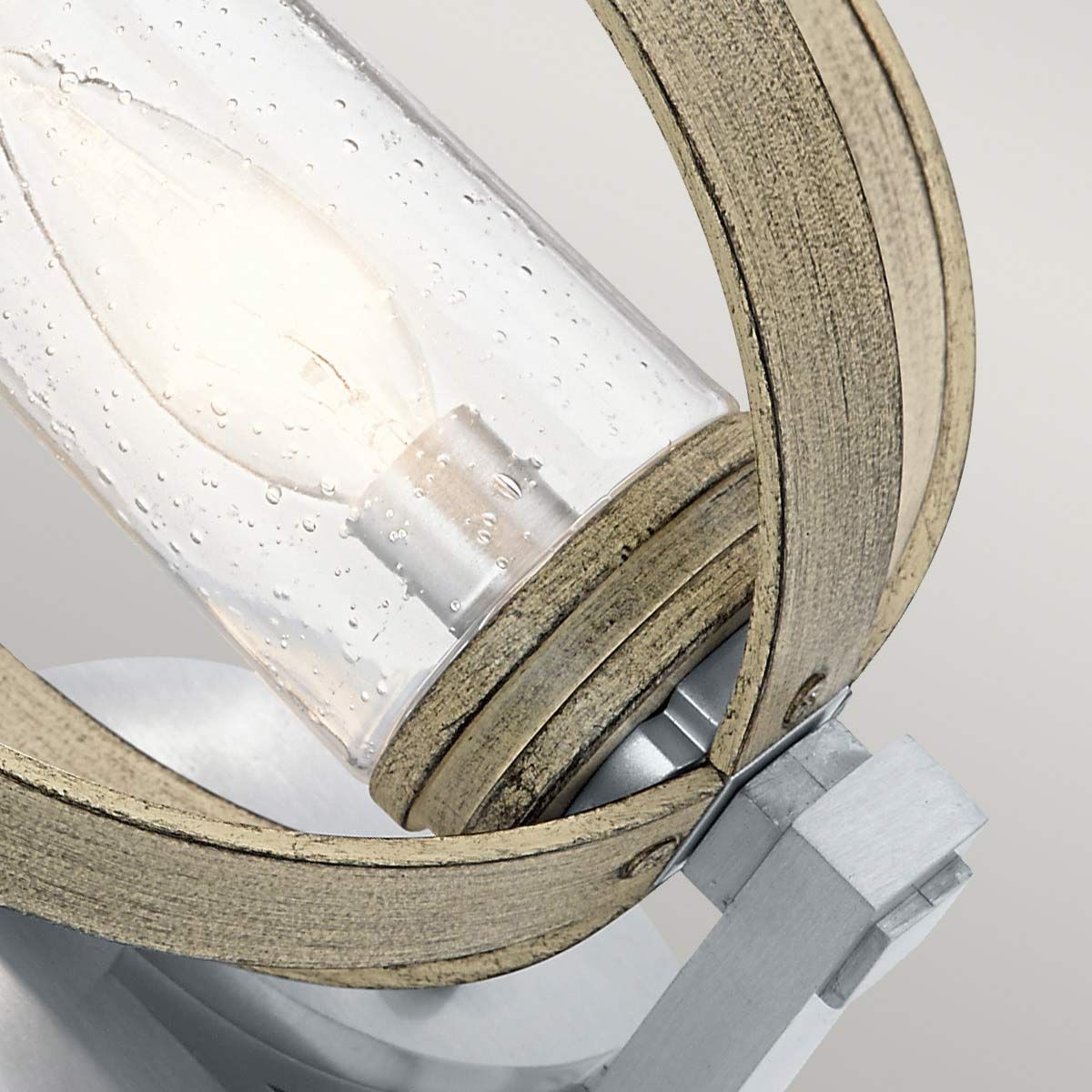 Grand Bank 1-flammige Wandleuchte für den Außenbereich – Antikgrau im Used-Look und gebürstetes Aluminium - Elsteadlighting - leuchtengrosshandel24