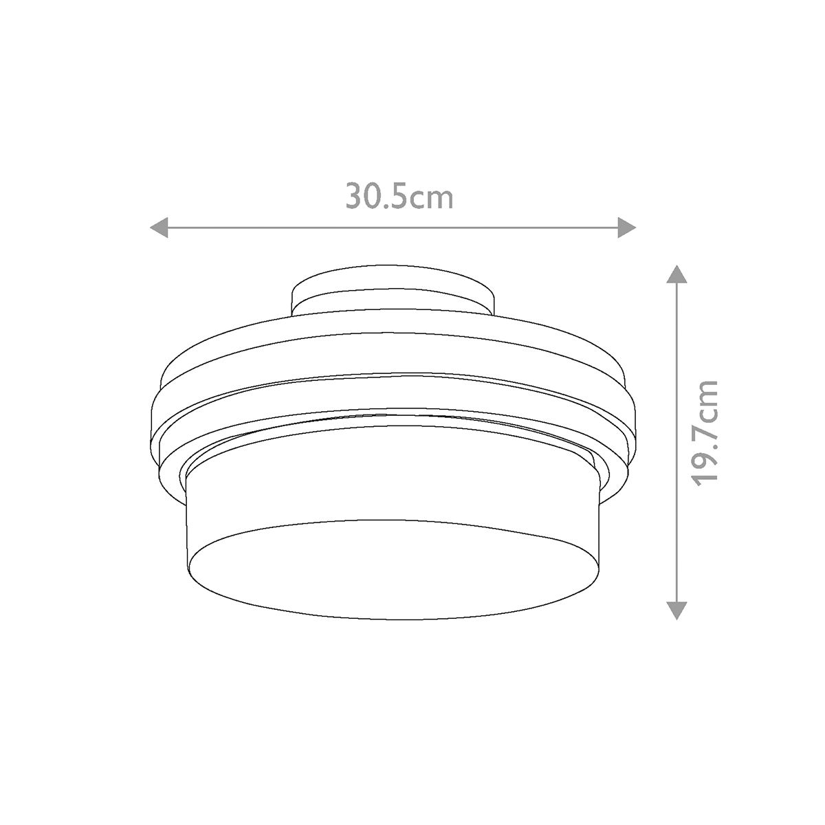 Grand Bank 2-flammige Halbdeckenleuchte - Antikgrau im Used-Look - Elsteadlighting - leuchtengrosshandel24