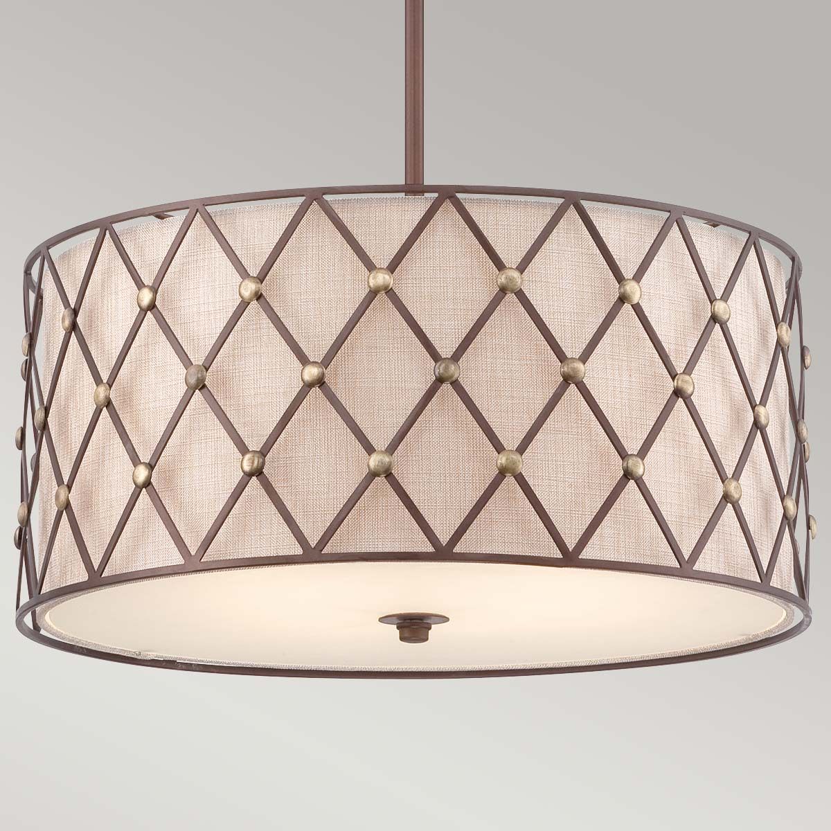 Große Hängelampe mit 4 Lichtern in braunem Gitter - Copper Canyon - Elsteadlighting - leuchtengrosshandel24