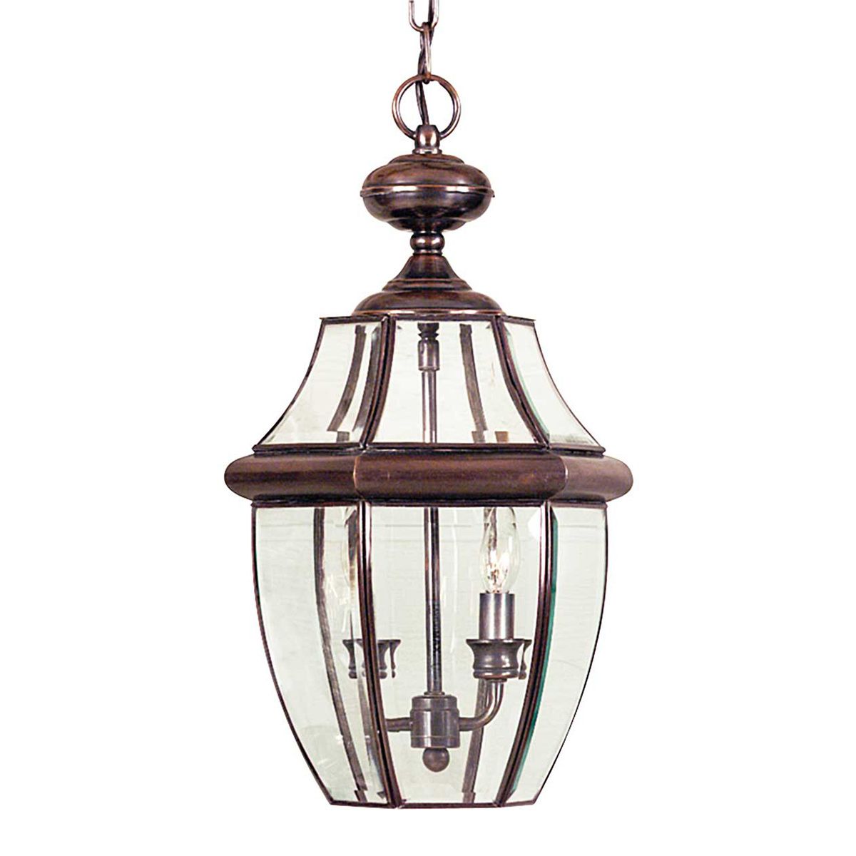 Große Kettenlaterne Newbury mit 2 Lichtern, lackiertes gealtertes Kupfer - Elsteadlighting - QZ - NEWBURY8 - L - AC