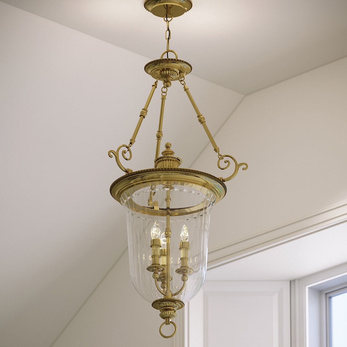 Große Pendelleuchte „Cambridge“ mit 3 Lichtern, brüniertes Messing - Elsteadlighting - leuchtengrosshandel24