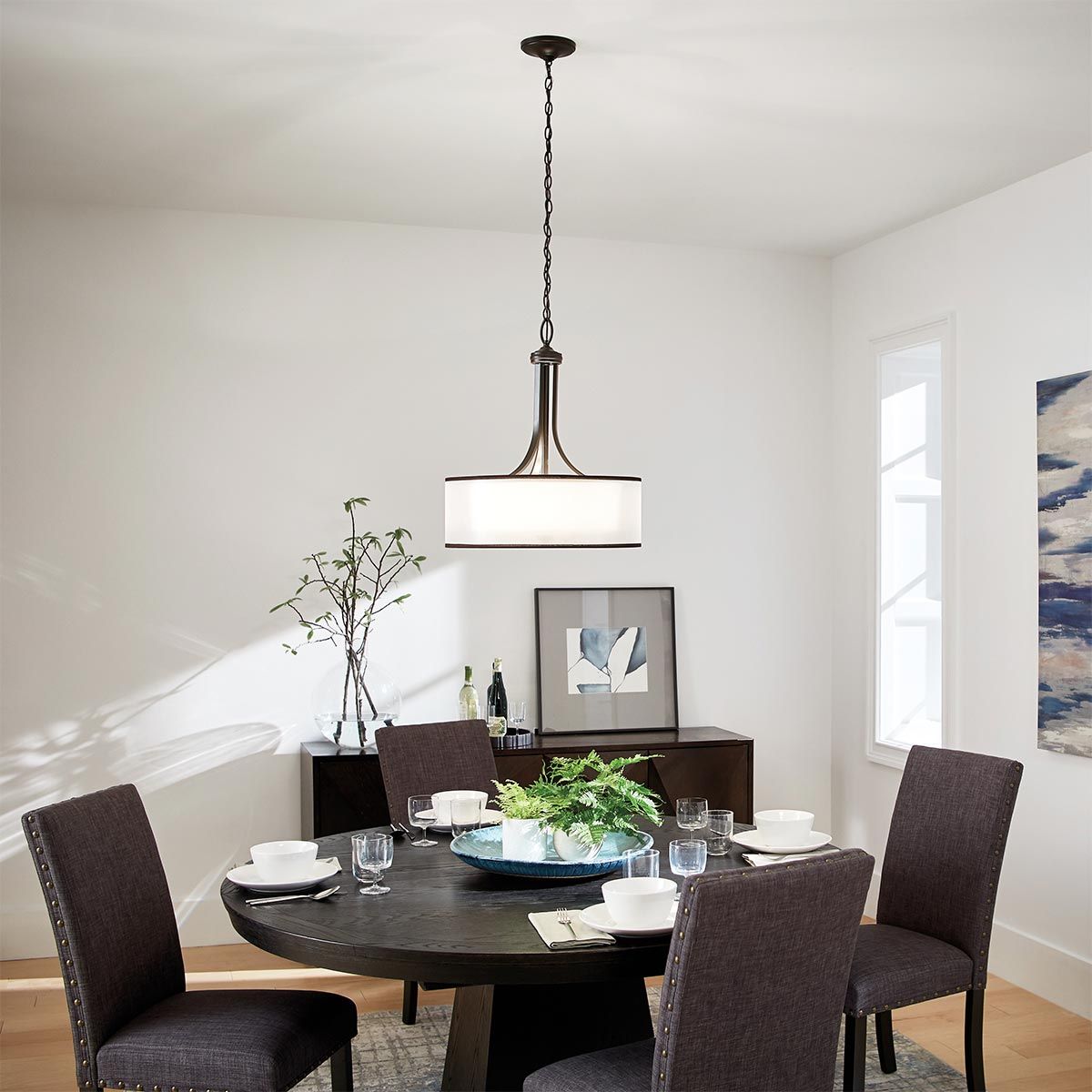 Große Pendelleuchte Lacey mit 4 Lichtern - Mission Bronze - Elsteadlighting - leuchtengrosshandel24