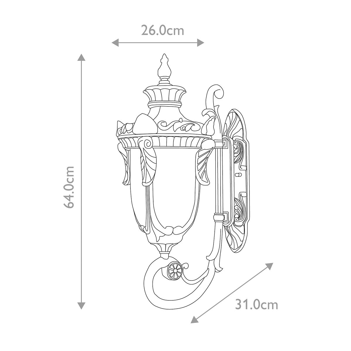 Große Wandlaterne Philadelphia mit 3 Lichtern, Altbronze - Elsteadlighting - PH1 - L - OB