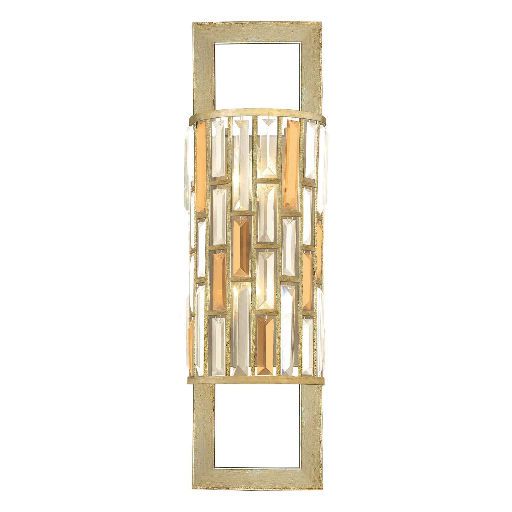 Große Wandleuchte „Gemma“ mit 2 Lichtern, Blattsilber - Elsteadlighting - leuchtengrosshandel24