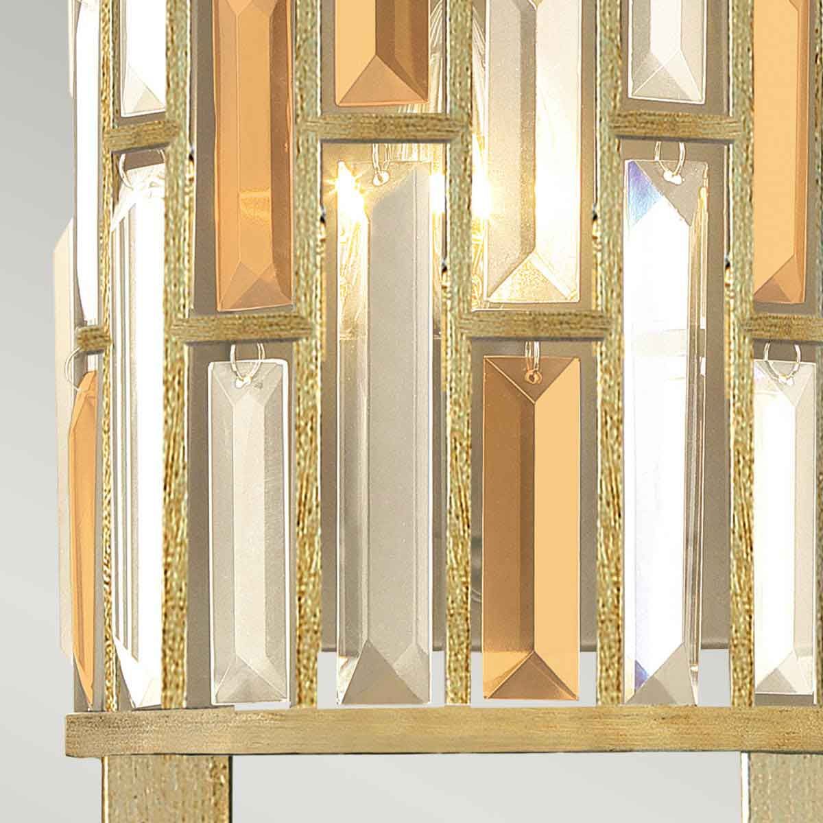 Große Wandleuchte „Gemma“ mit 2 Lichtern, Blattsilber - Elsteadlighting - leuchtengrosshandel24