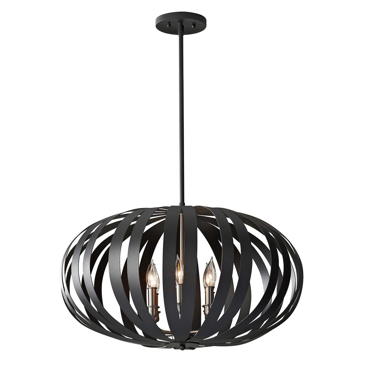 Großer Kronleuchter Woodstock mit 6 Lichtern, Strukturschwarz - Elsteadlighting - FE - WOODSTOCK - P - L