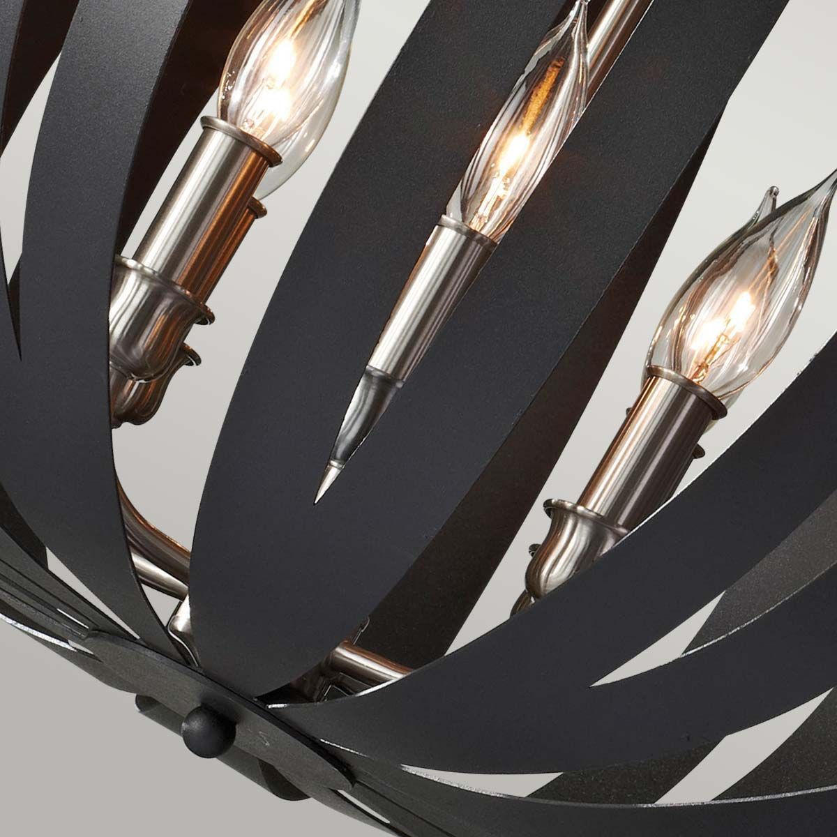 Großer Kronleuchter Woodstock mit 6 Lichtern, Strukturschwarz - Elsteadlighting - FE - WOODSTOCK - P - L