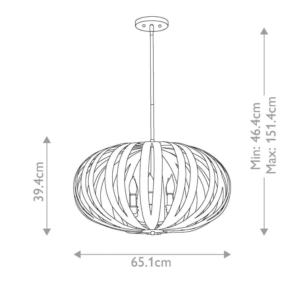 Großer Kronleuchter Woodstock mit 6 Lichtern, Strukturschwarz - Elsteadlighting - FE - WOODSTOCK - P - L