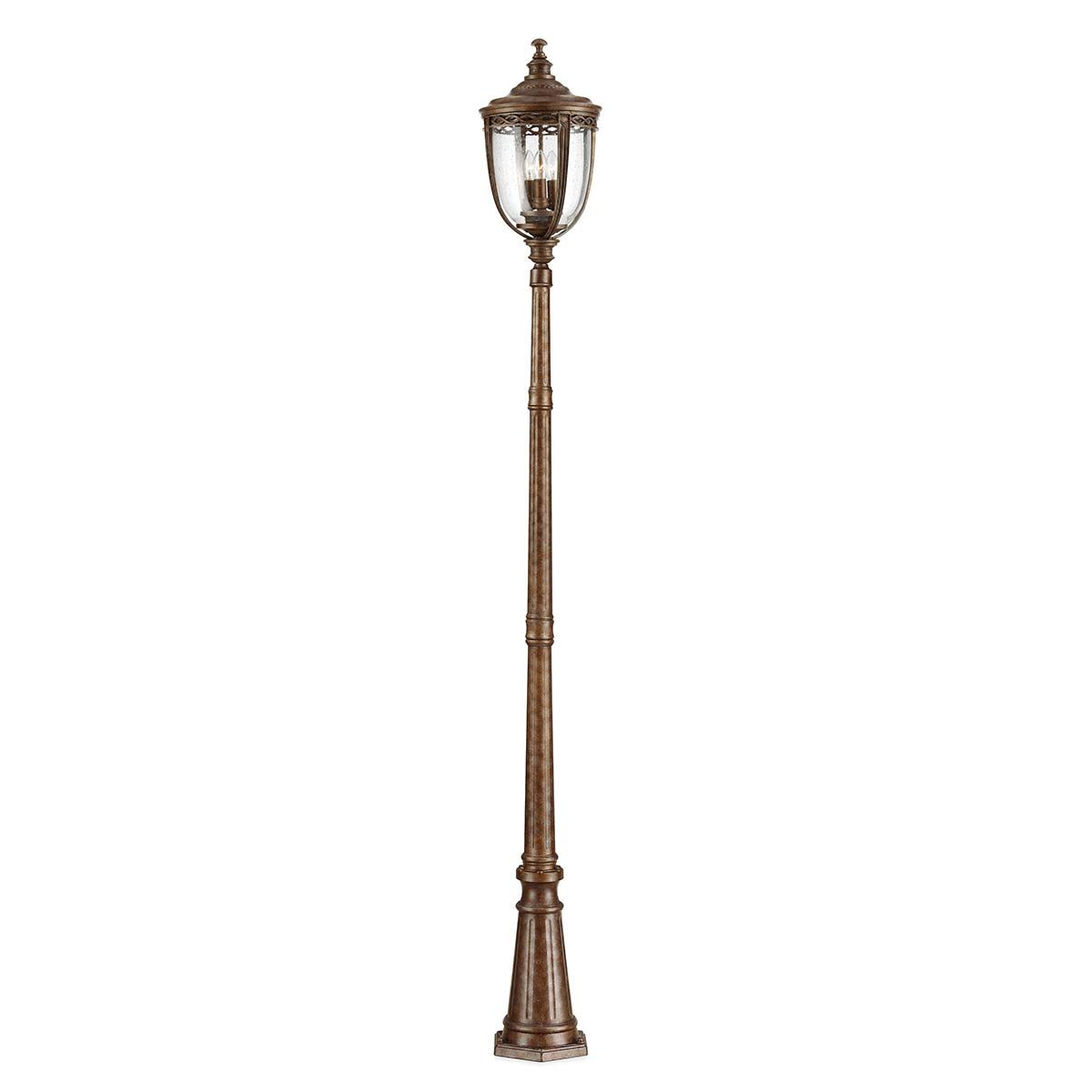 Großer Laternenpfahl English Bridle mit 3 Lichtern, britische Bronze - Elsteadlighting - FE - EB5 - L - BRB