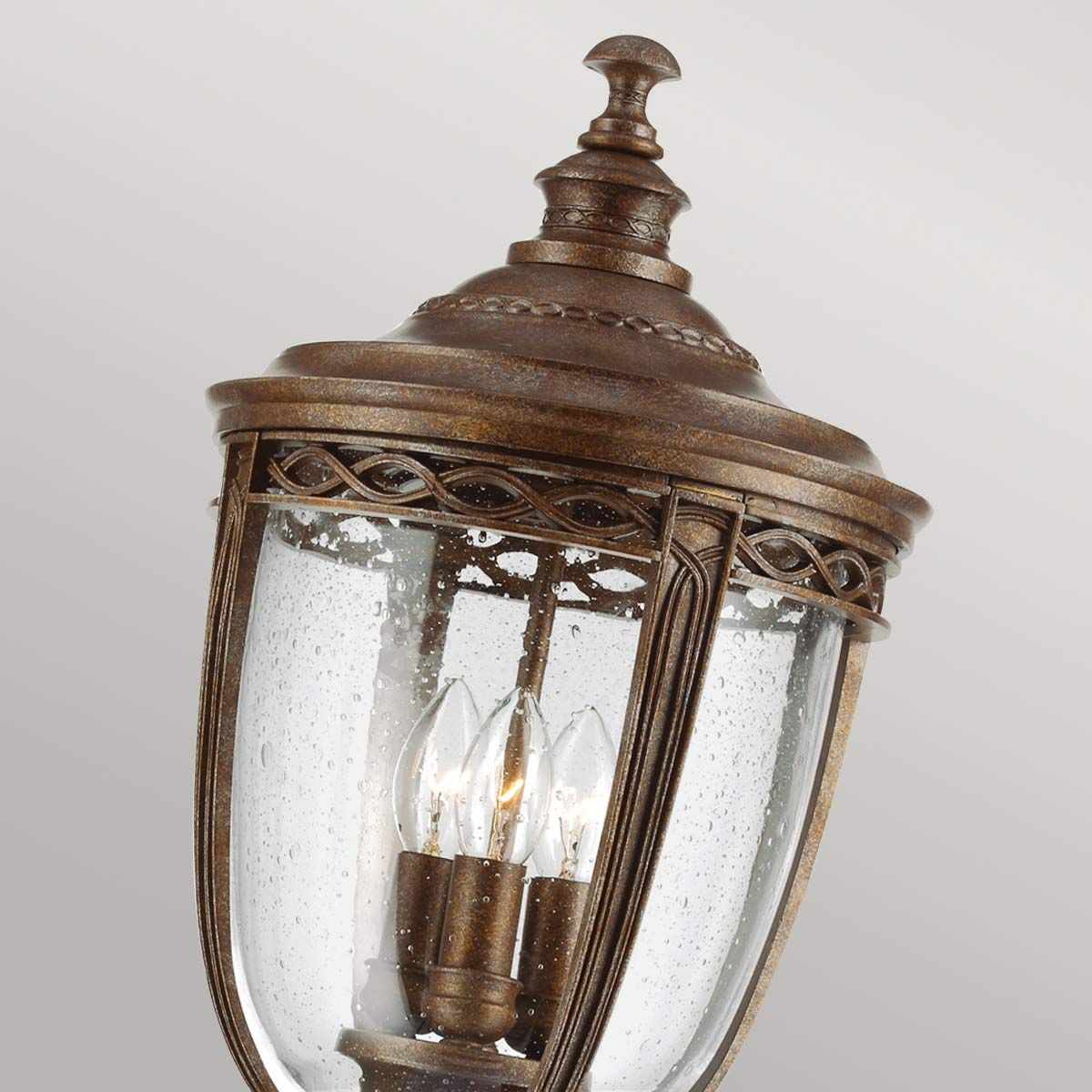 Großer Laternenpfahl English Bridle mit 3 Lichtern, britische Bronze - Elsteadlighting - FE - EB5 - L - BRB