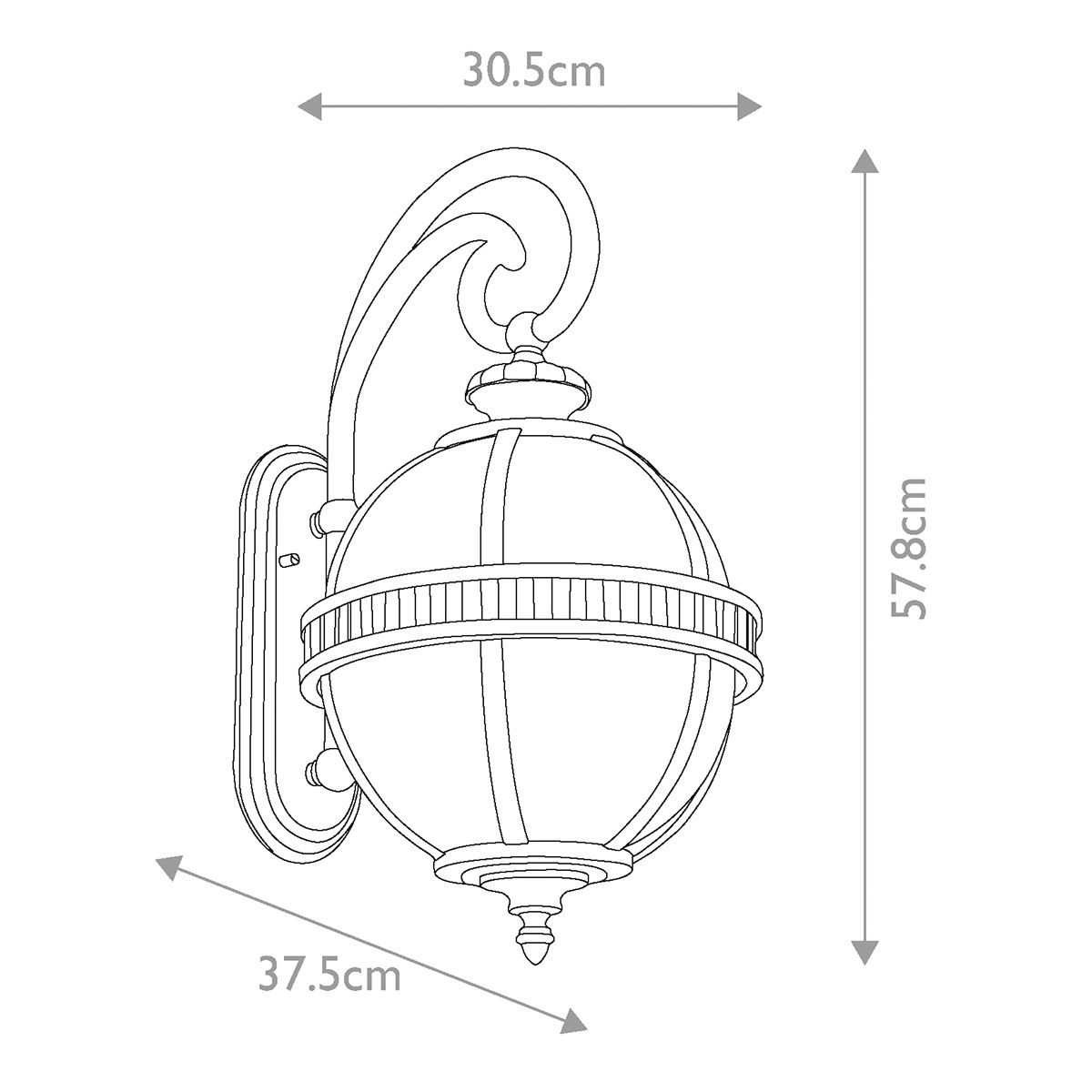 Halleron 3 - flammige Wandlaterne - Londonderry - Elsteadlighting - KL - HALLERON - 2M