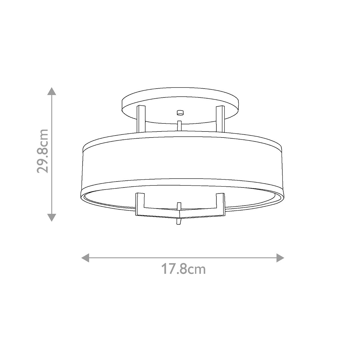 Hampton 3-flammige Deckenleuchte, Antik-Nickel, Schirme in Elfenbein - Elsteadlighting - leuchtengrosshandel24