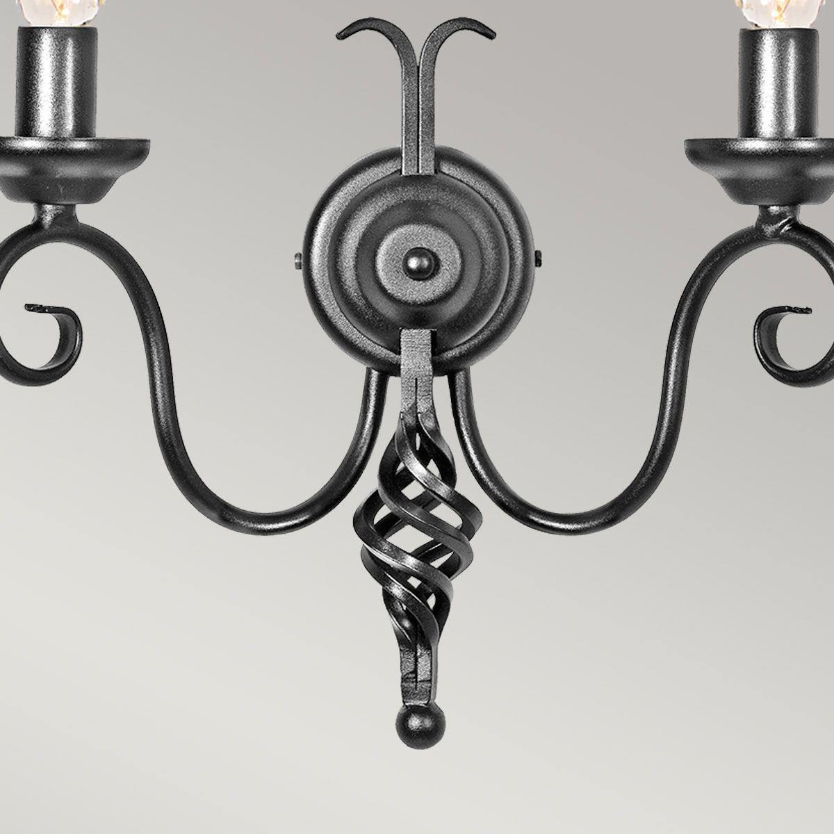 Harlech 2-flammige Wandleuchte - Schwarz - Elsteadlighting - leuchtengrosshandel24
