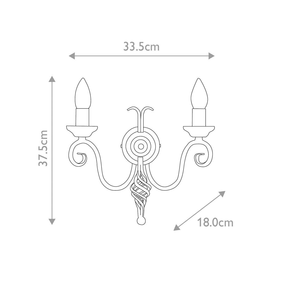 Harlech 2-flammige Wandleuchte - Schwarz - Elsteadlighting - leuchtengrosshandel24