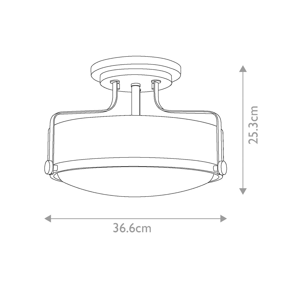 Harper 3-flammige kleine Deckenleuchte, halbbündig, poliertes Chrom, Stahl, geätztes Opalglas - Elsteadlighting - leuchtengrosshandel24