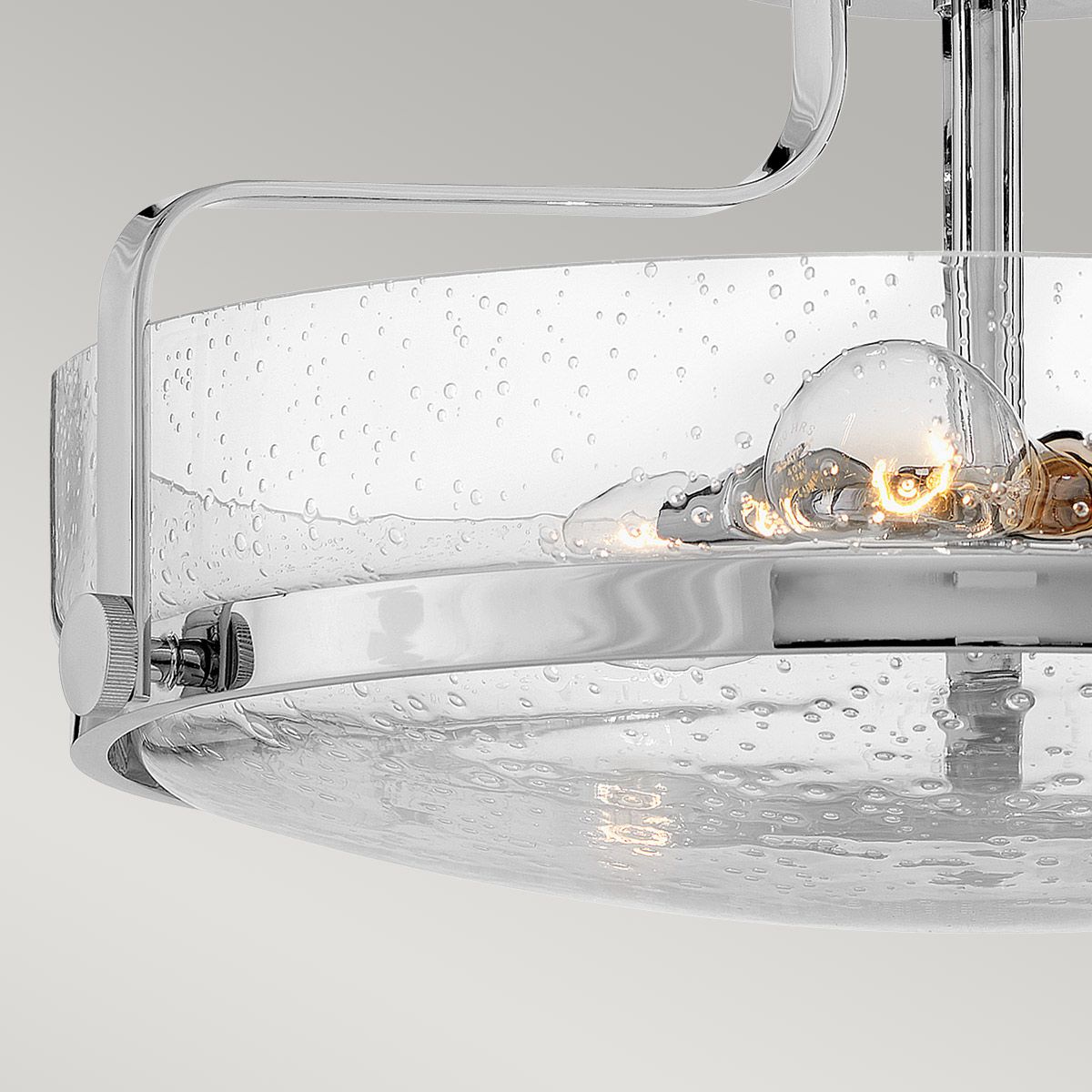 Harper 3-flammige, mittelgroße Halbeinbauleuchte, poliertes Chrom, Stahl, klares Saatglas - Elsteadlighting - leuchtengrosshandel24