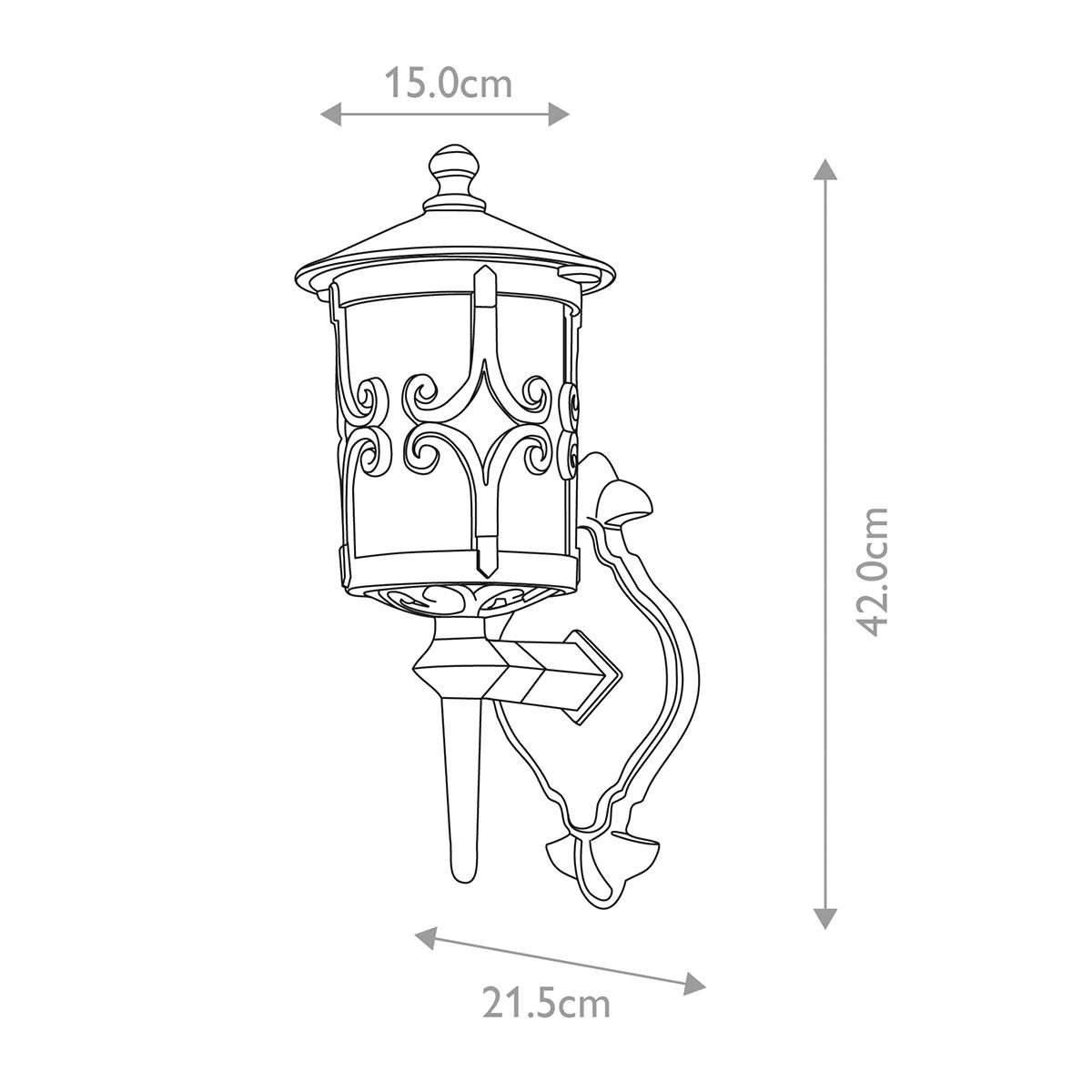 Hereford Wandlaterne mit 1 Licht, Schwarz - Elsteadlighting - BL10 - BLACK