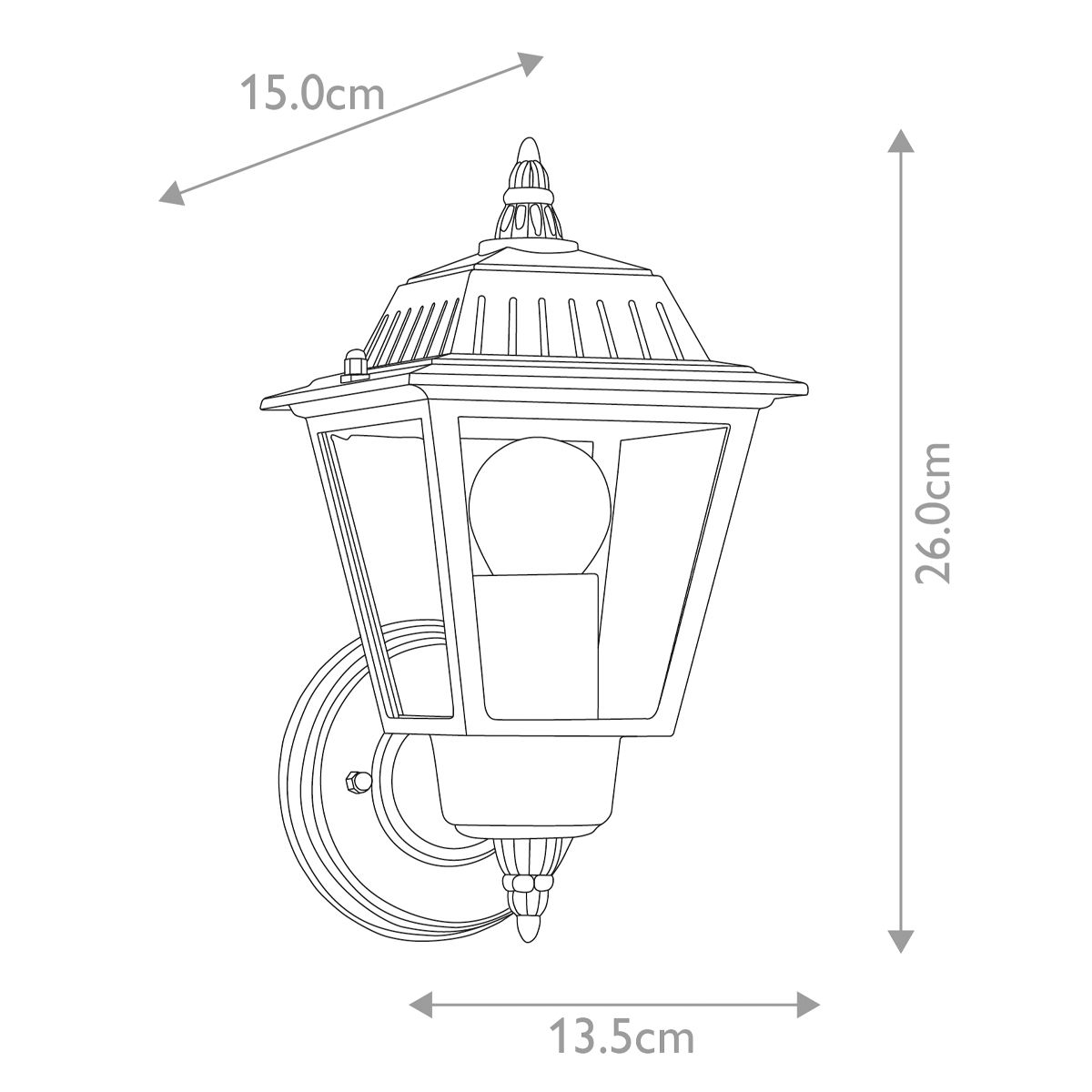 Highnam 1 - flammige Wandlaterne - Verwitterte Bronze - Elsteadlighting - GZH - HN1