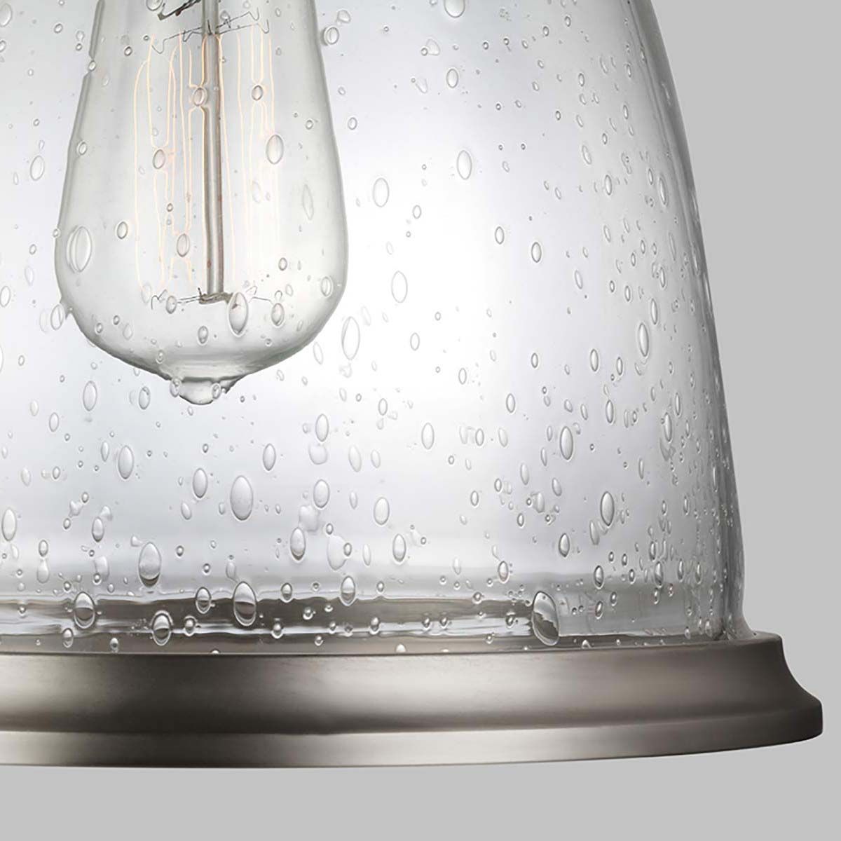 Hobson Pendelleuchte, 1-flammig, mittelgroß, Satin-Nickel - Elsteadlighting - leuchtengrosshandel24