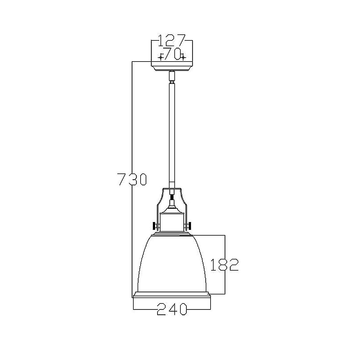 Hobson Pendelleuchte, 1-flammig, mittelgroß, Satin-Nickel - Elsteadlighting - leuchtengrosshandel24