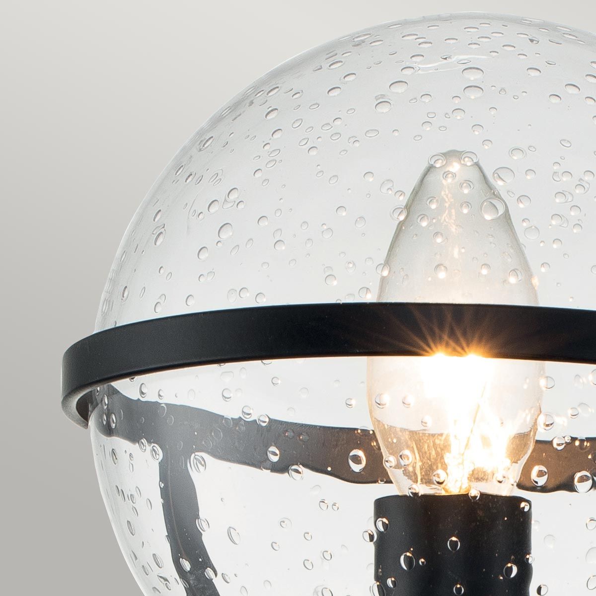 Hollis 1-flammige Wandleuchte - Schwarz, Stahl, klares Saatglas - Elsteadlighting - leuchtengrosshandel24