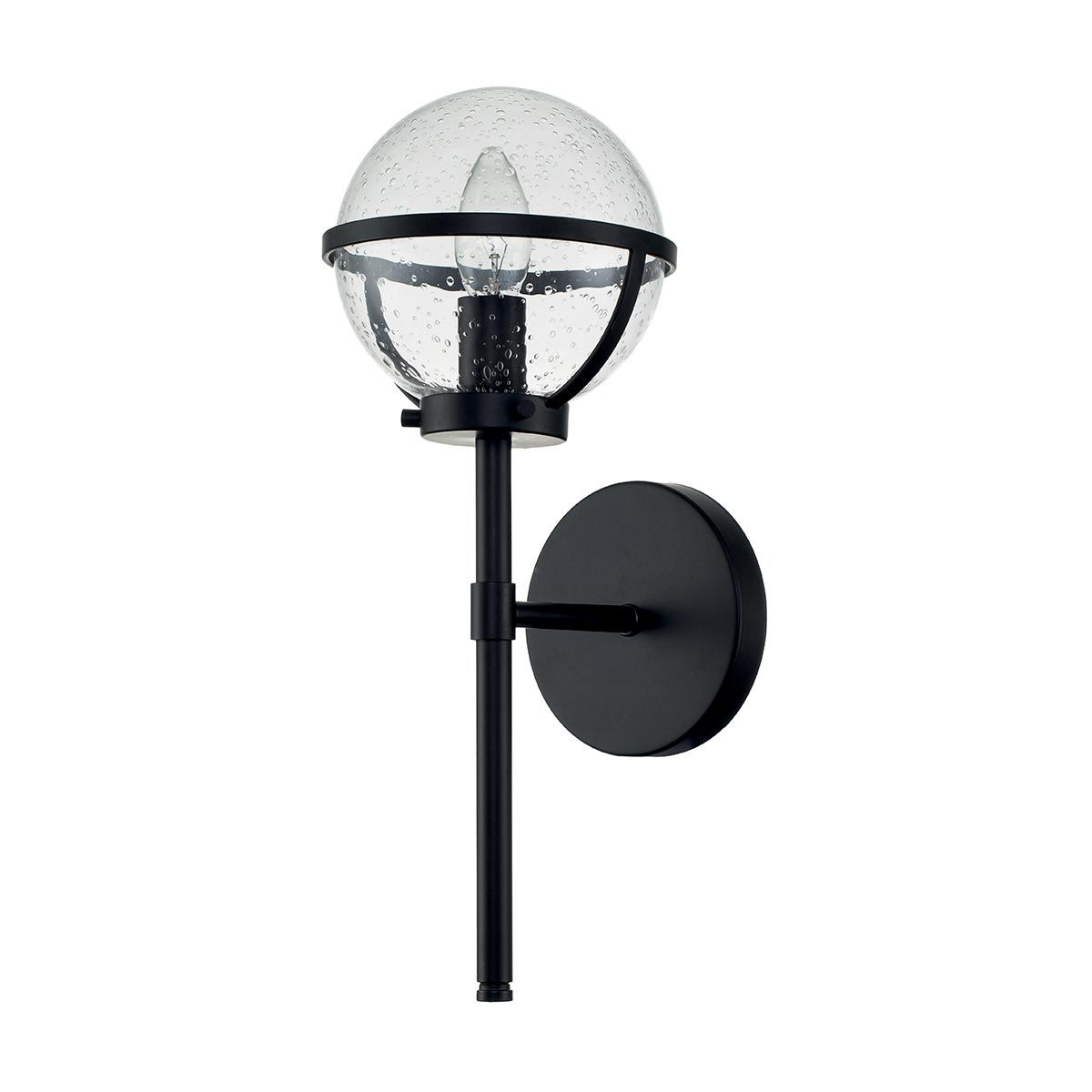 Hollis 1-flammige Wandleuchte - Schwarz, Stahl, klares Saatglas - Elsteadlighting - leuchtengrosshandel24
