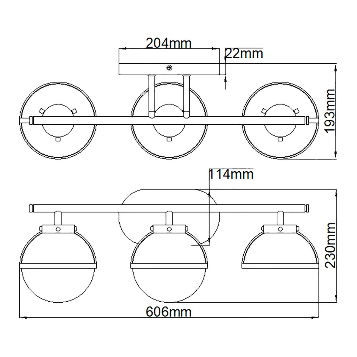Hollis 3-flammige Wandleuchte - Schwarz, Stahl, Opalglas - Elsteadlighting - leuchtengrosshandel24