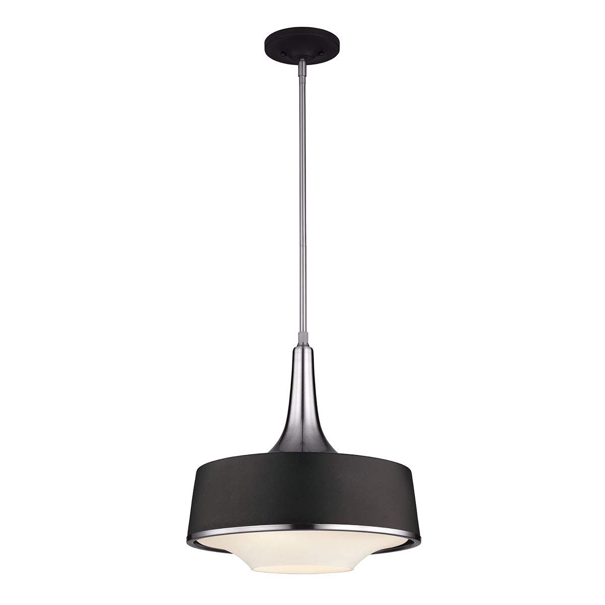 Holloway 4-flammige Pendelleuchte - Schwarz - Gebürsteter Stahl/Schwarz - Elsteadlighting - leuchtengrosshandel24