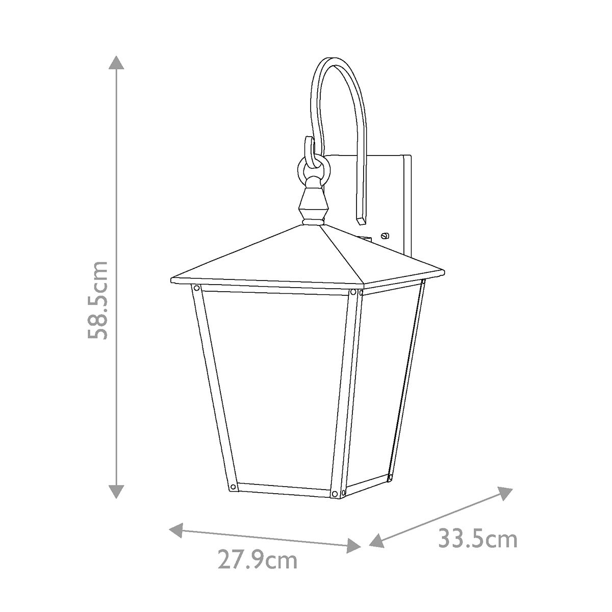 Huntersfield Wandlaterne, groß, 3 Lichter, Schwarz - Elsteadlighting - HK - HUNTERSFIELD2 - L - BK