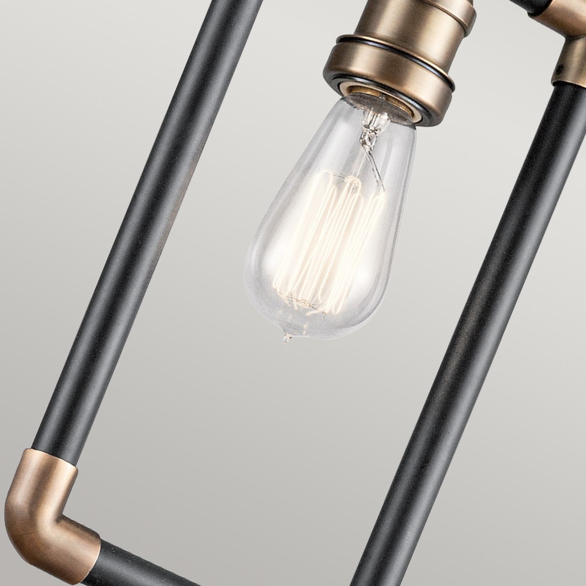 Imahn 1-flammige Mini-Pendelleuchte - Schwarz und Naturmessing - Elsteadlighting - leuchtengrosshandel24