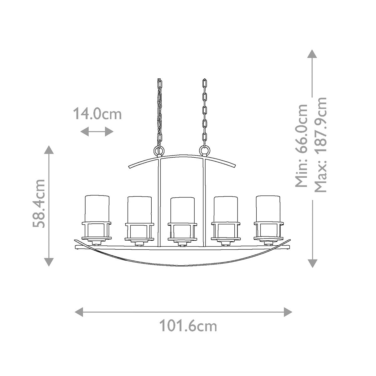 Inselleuchte Kyle mit 5 Lichtern - Imperial Bronze - Elsteadlighting - leuchtengrosshandel24