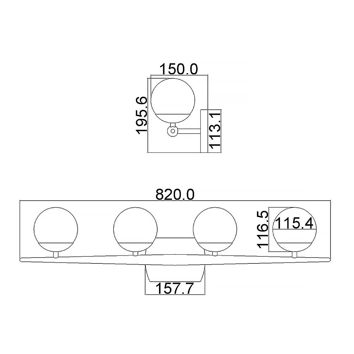 Jasper 4-flammige Wandleuchte - Poliertes Chrom - Elsteadlighting - leuchtengrosshandel24