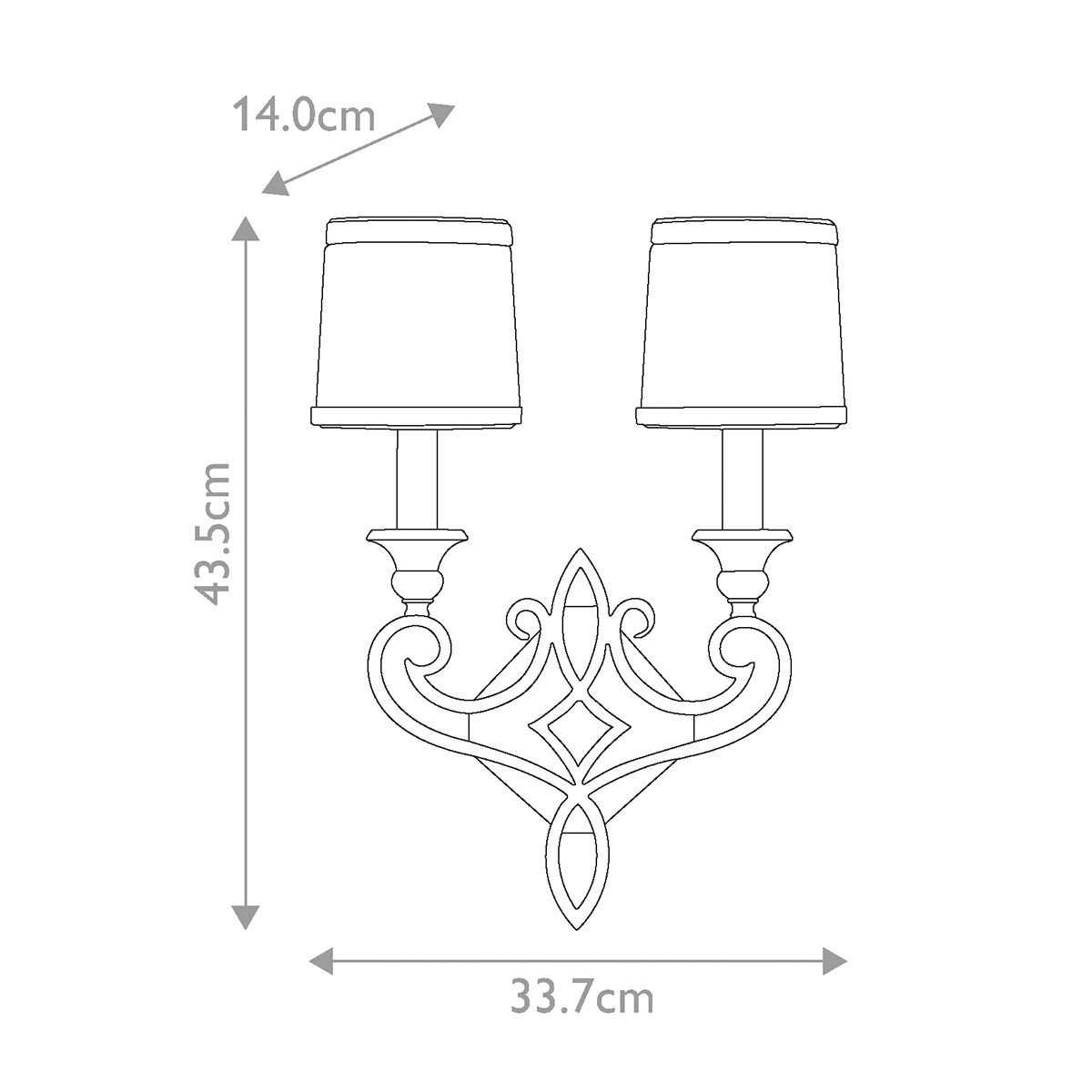 Justine 2-flammige Wandleuchte - Vertikal - Astral Bronze - Elsteadlighting - leuchtengrosshandel24
